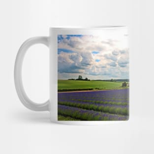 Lavender Field Purple Flowers Cotswolds UK Mug